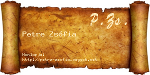 Petre Zsófia névjegykártya